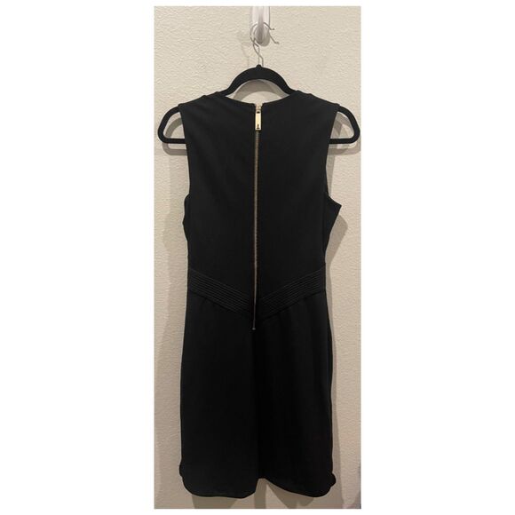 TED BAKER Saloted V-Neck Zipper Back Sleeveless Black Mini Dress - Picture 6 of 7